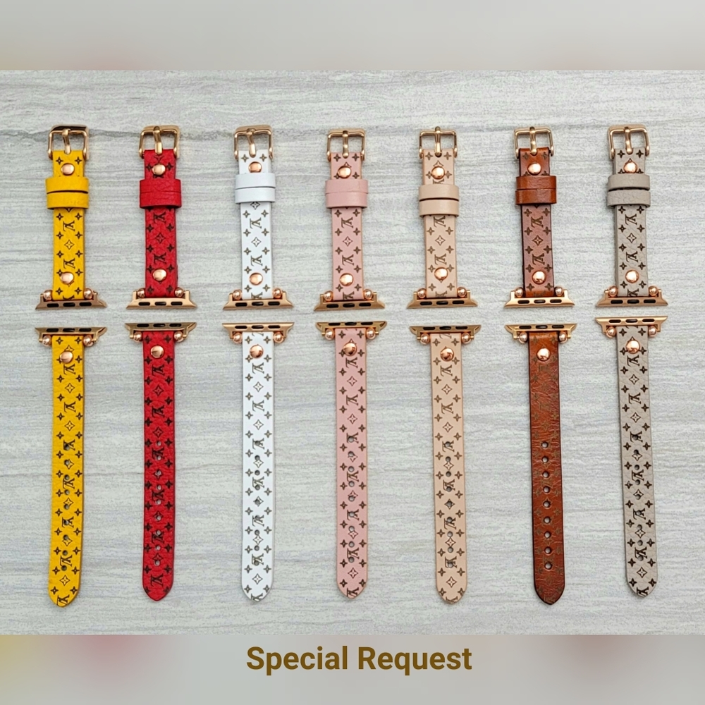Premium Genuine Leather Apple Watch Band Pink - Picture 6 of 9